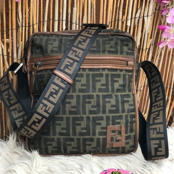 Fendi Handbags - ✅✅FENDI Zucca Pattern Shoulder Nylon Leather Bag